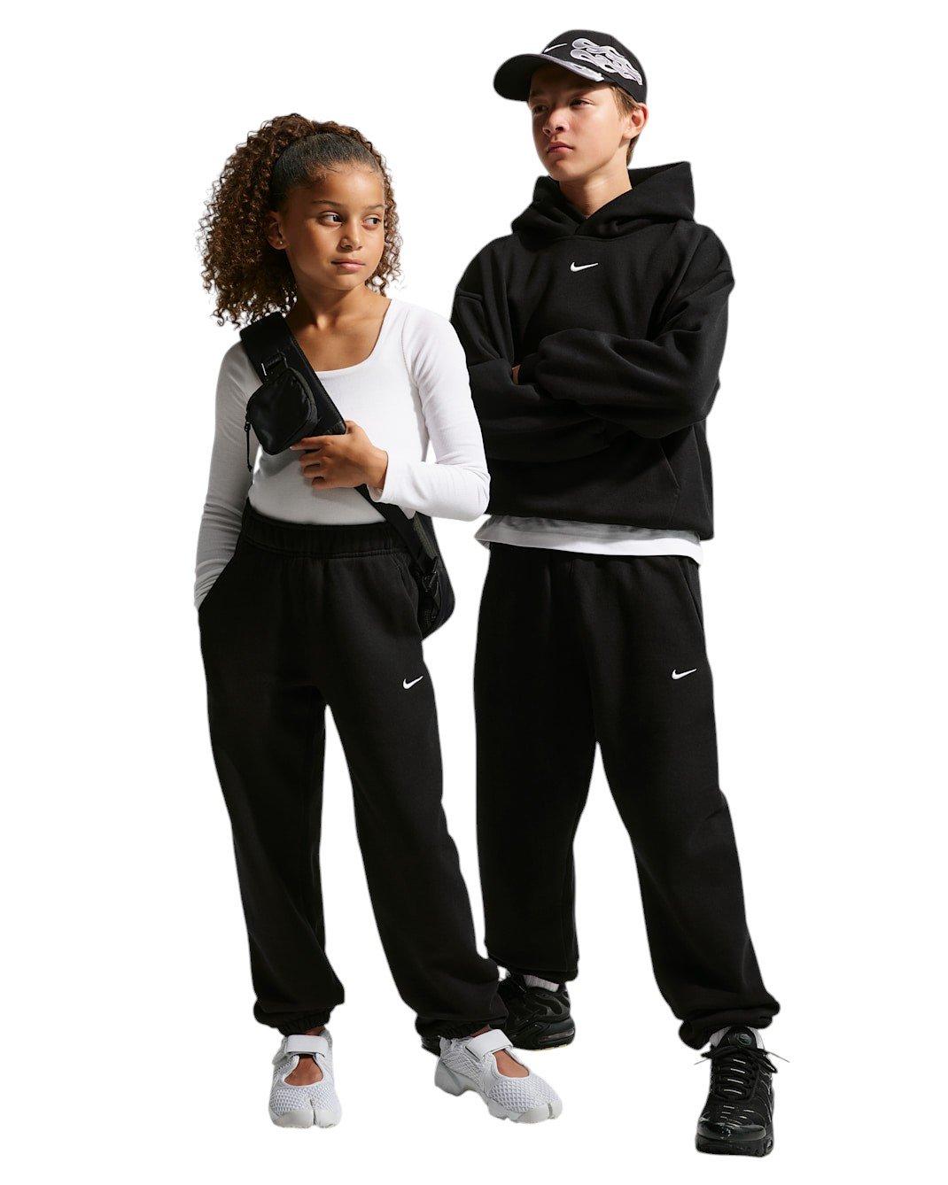 Nike Big Kids' Solo Swoosh Fleece Cuffed Pants - Black - BLACK